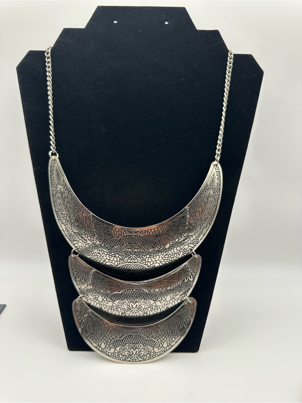 Silver-Tone Bohemian Layered Crescent Necklace - Women Jewelry